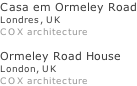 Casa em Ormeley Road Londres, UK COX architecture  Ormeley Road House London, UK COX architecture